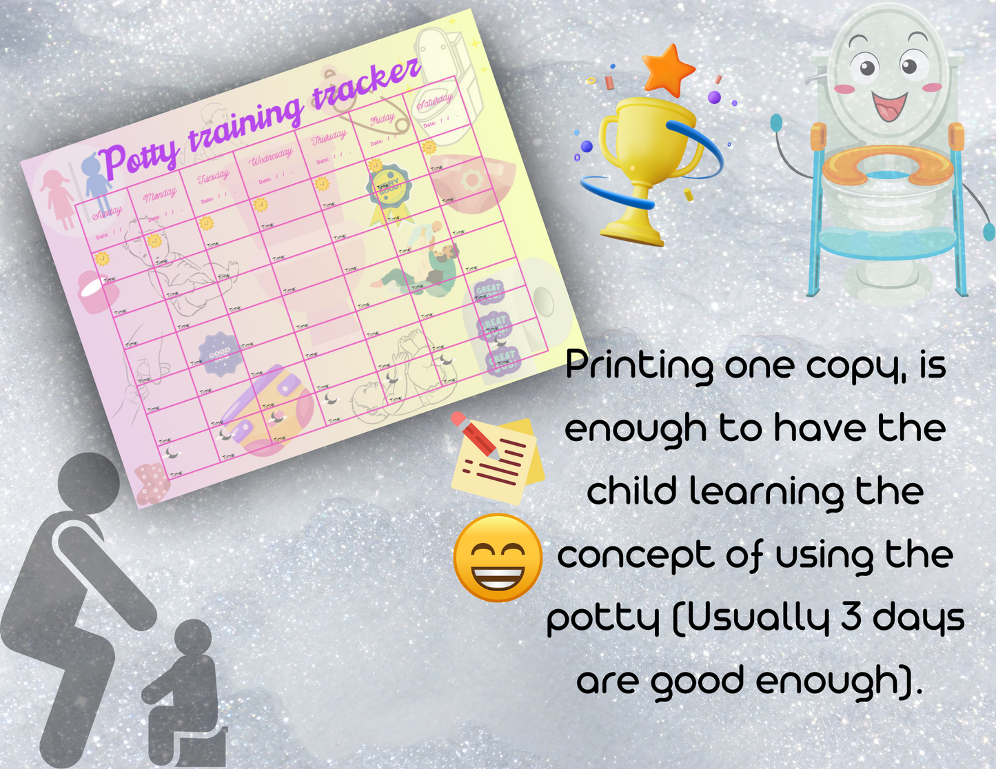 Cute potty training tracker, girl.