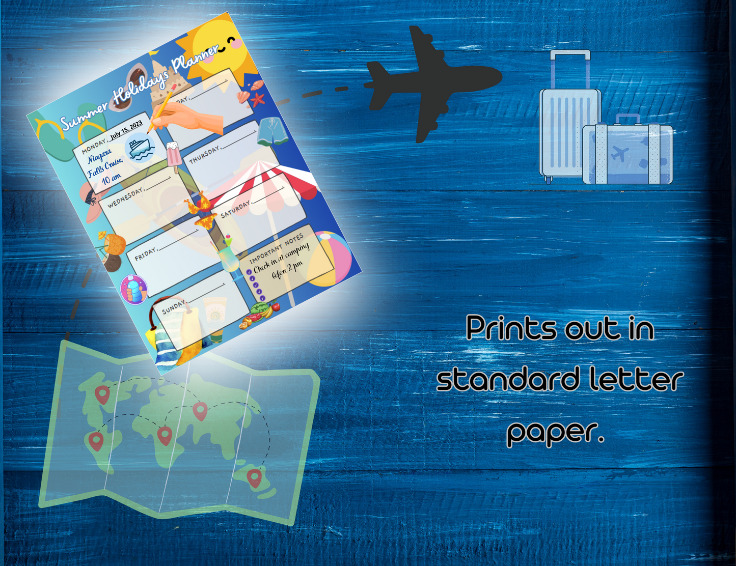 Printable summer holiday's family planner