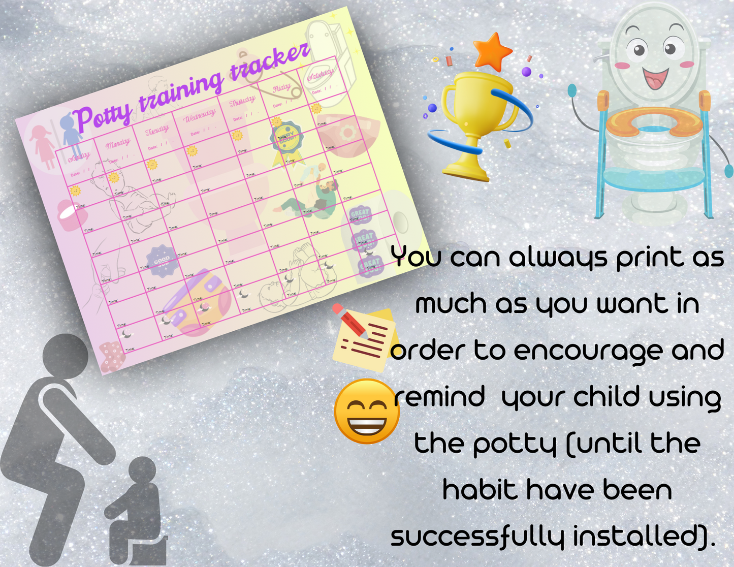 Cute potty training tracker, girl.
