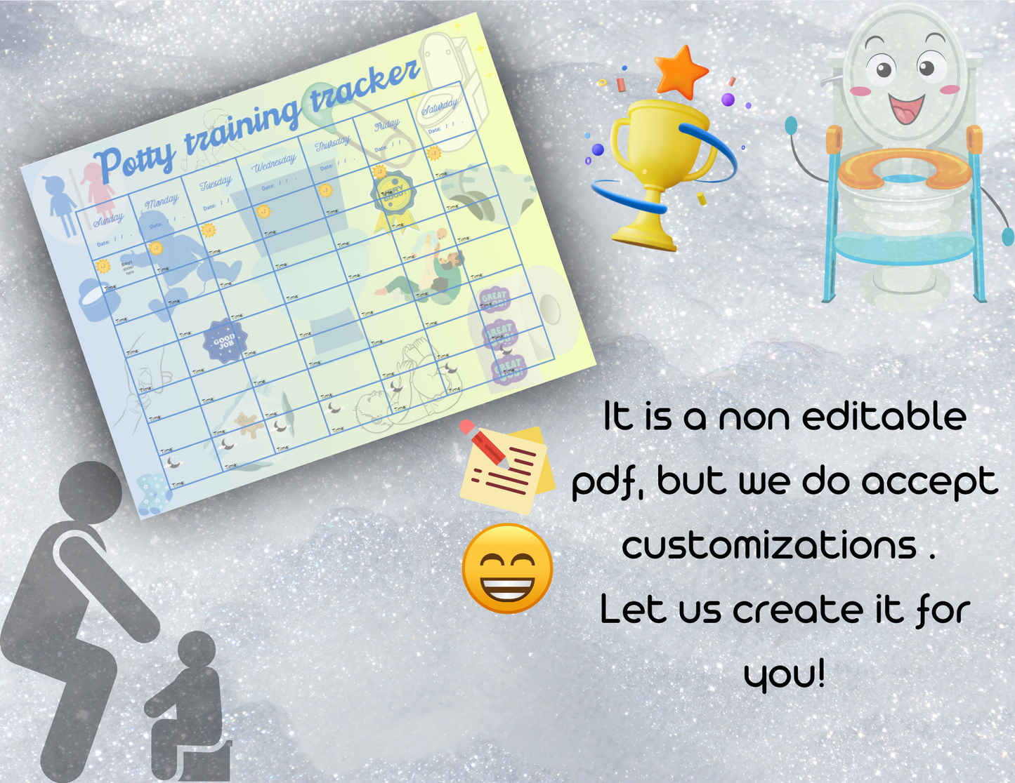 Cute potty training tracker, boy.
