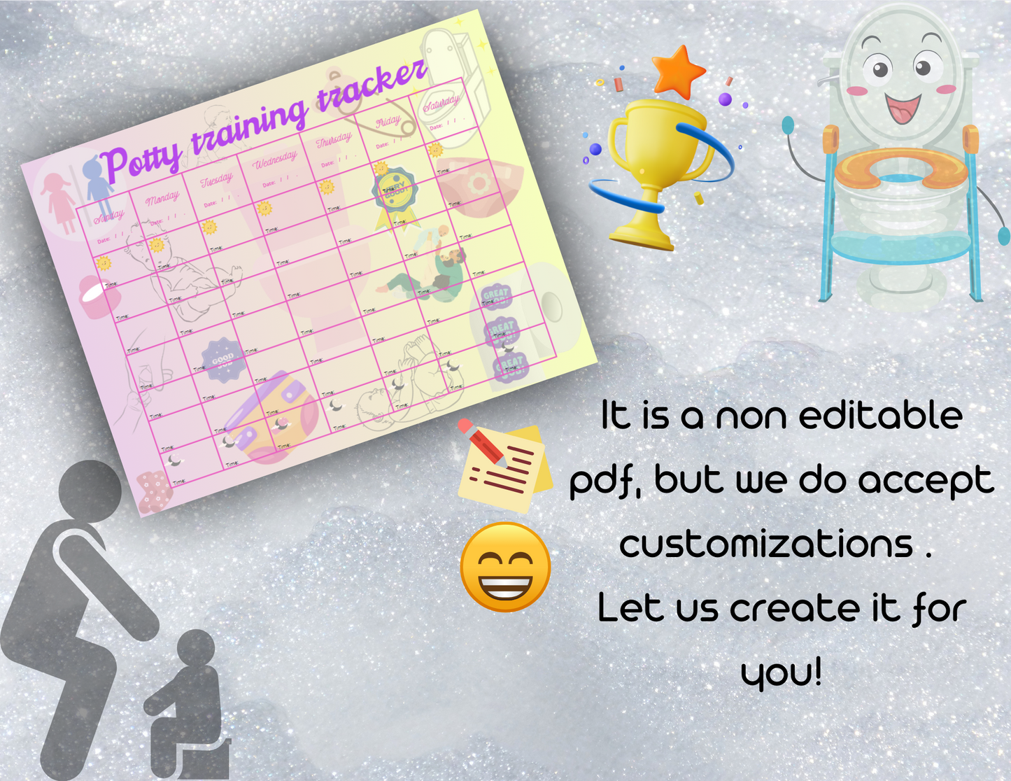 Cute potty training tracker, girl.