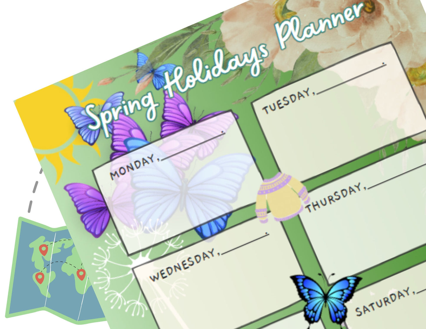 Printable spring holiday's family planner
