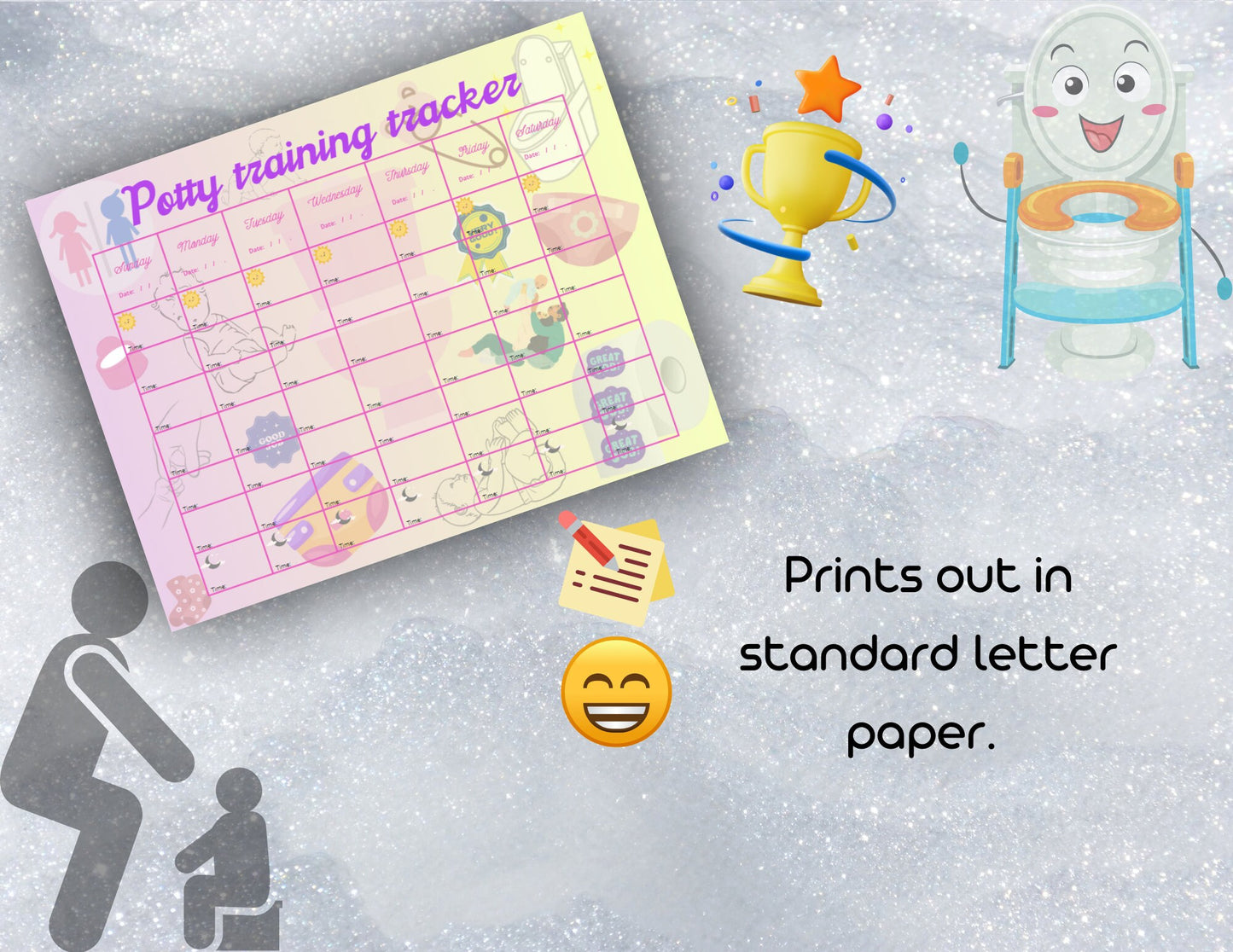 Cute potty training tracker, girl.
