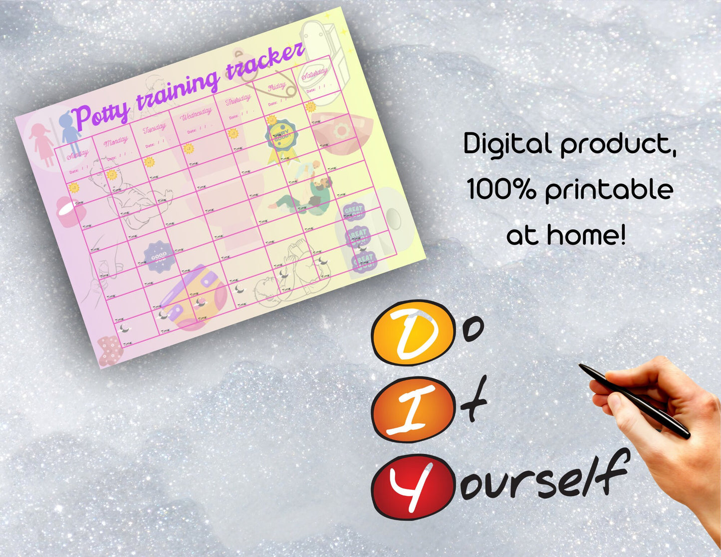 Cute potty training tracker, girl.