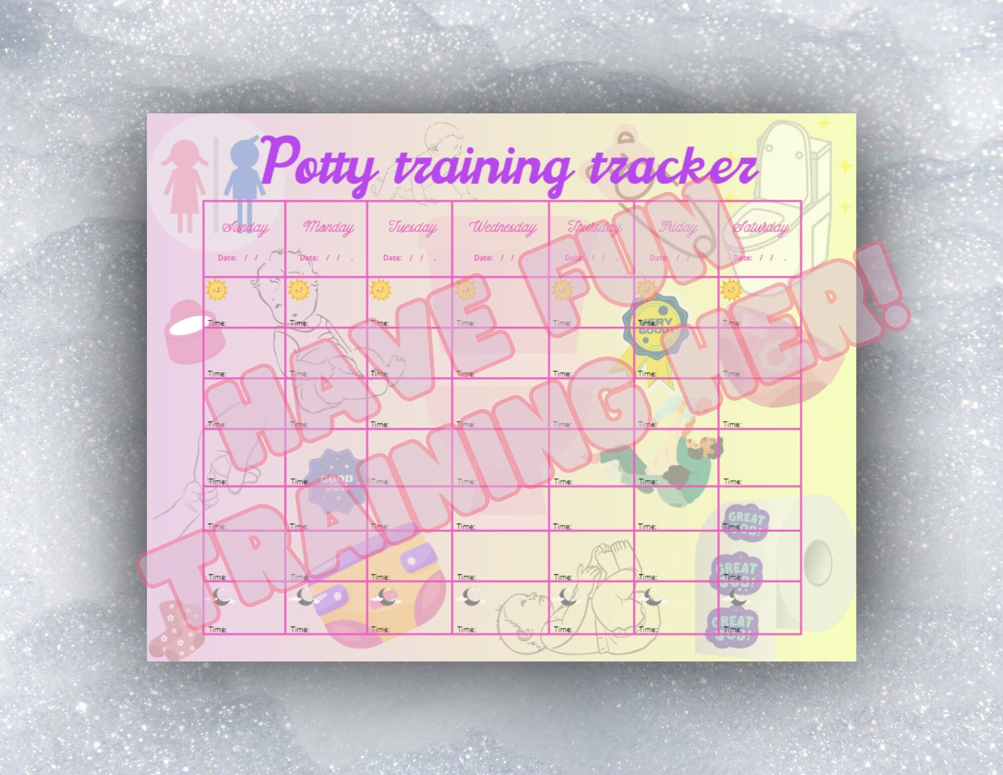 Cute potty training tracker, girl.