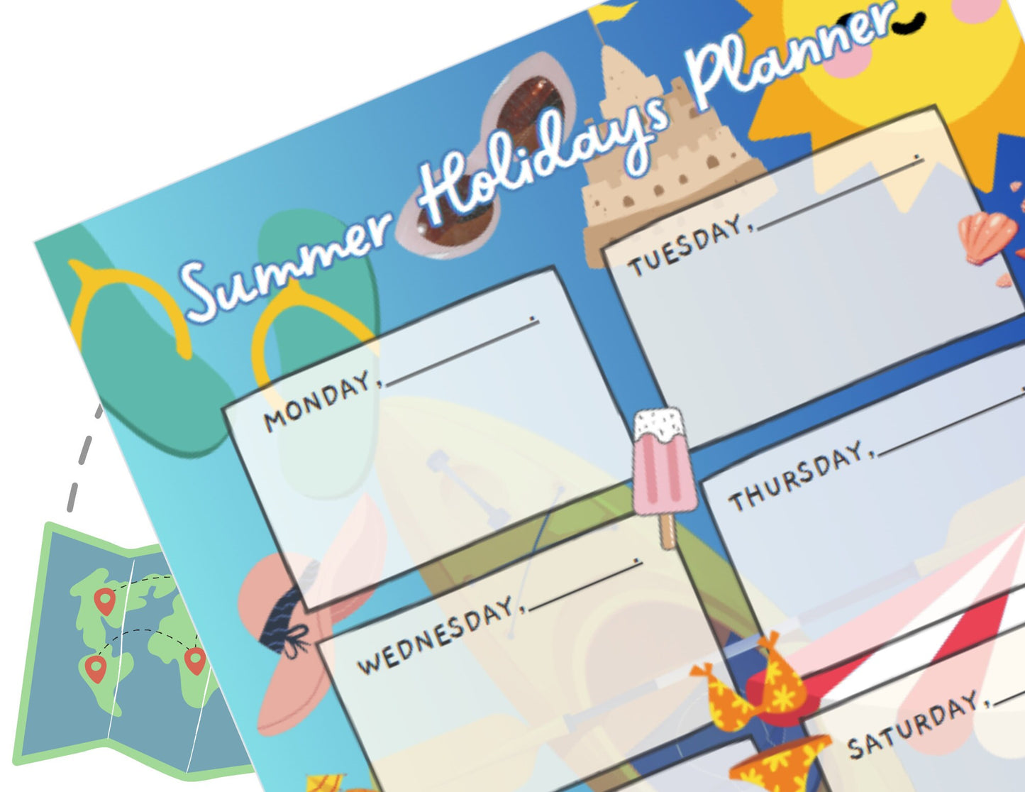 Printable summer holiday's family planner