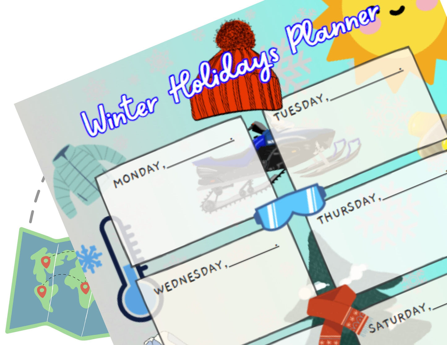 Printable winter holiday's family planner