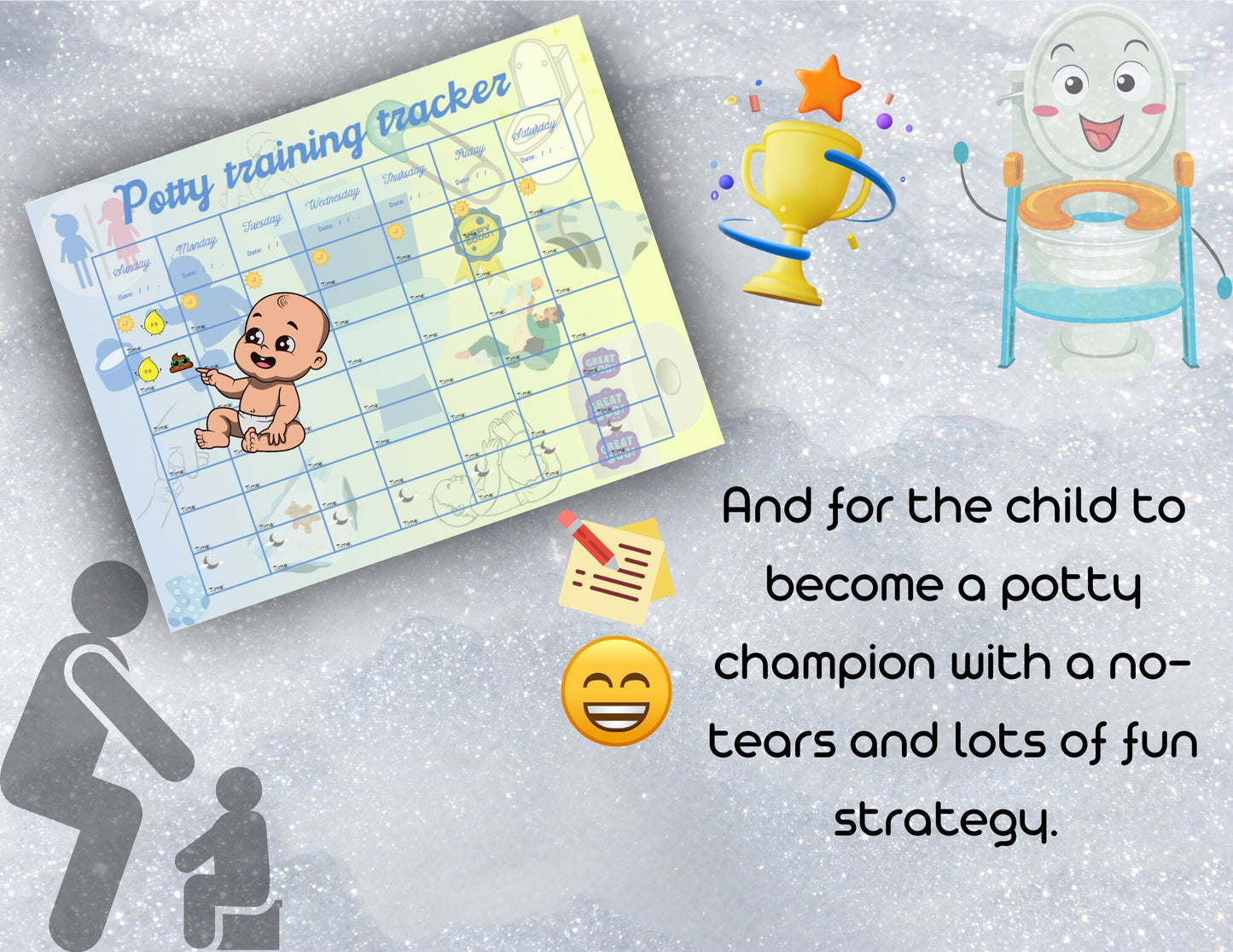 Cute potty training tracker, boy.