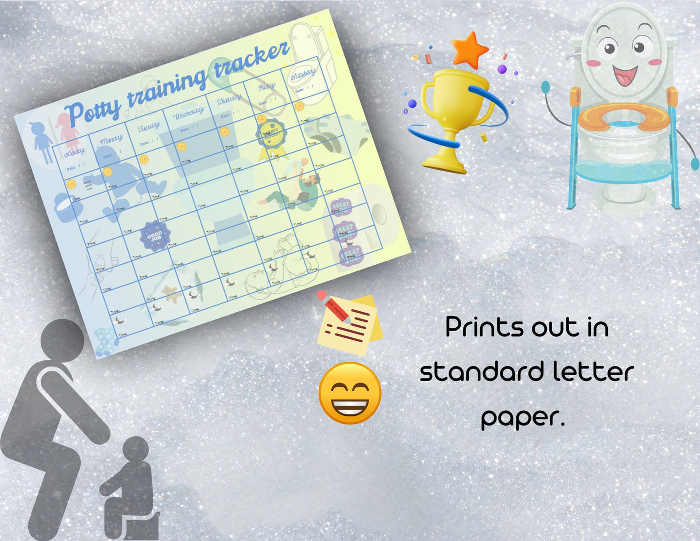 Cute potty training tracker, boy.
