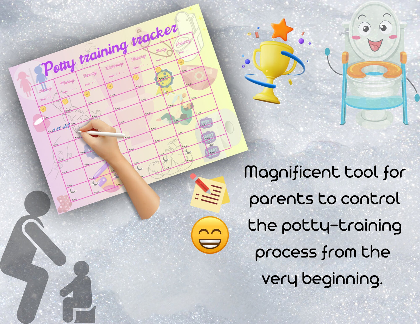 Cute potty training tracker, girl.