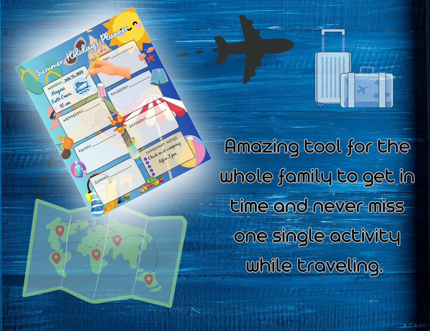 Printable summer holiday's family planner